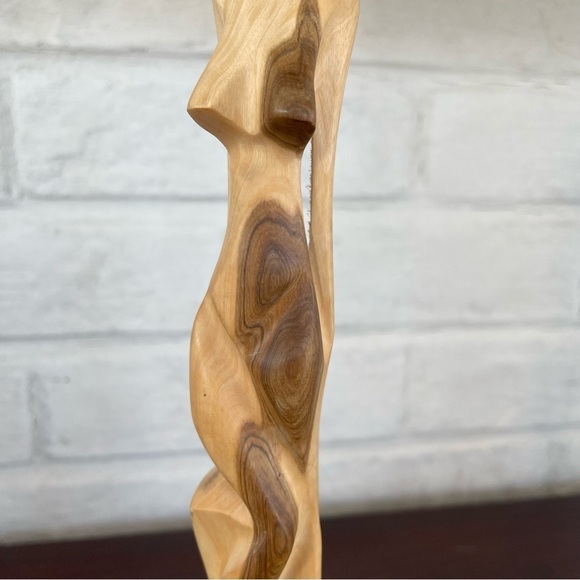 Nude Lady Wooden Art Nouveau Sculpture - Picture 12 of 14